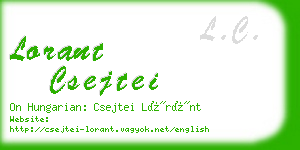 lorant csejtei business card